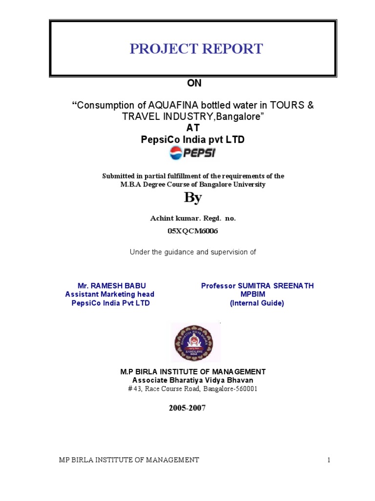 project report on pepsi company aquafina flavor splash discontinued